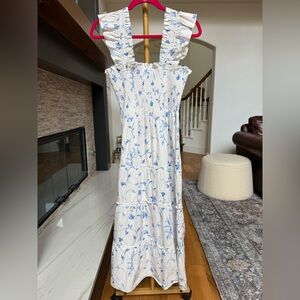 EUC Hill House Home Ellie Nap Dress Blue Botanical Small